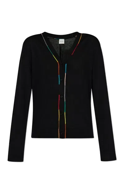 Paul Smith Button Up Cardigan In Black