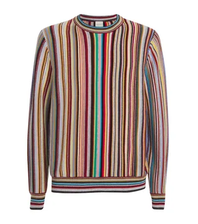 Paul Smith Cashmere Signature Stripe Sweater In Multi