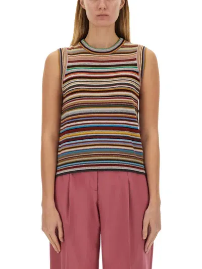 Paul Smith Cashmere Vest In Multicolour