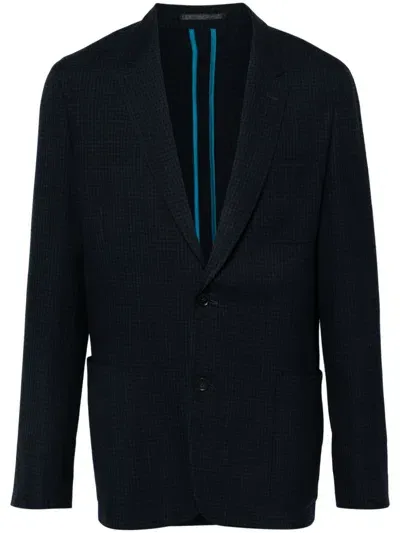 Paul Smith Check-pattern Blazer In Black