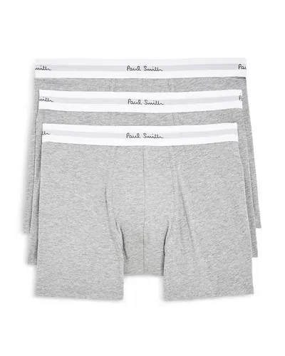 Paul Smith Three-pack Stretch Organic Cotton Boxer Briefs In Gray