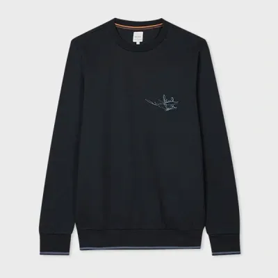 Paul Smith Dark Navy 'shadow Logo' Sweatshirt Blue