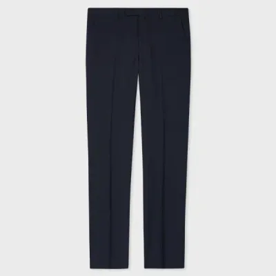 Paul Smith Dark Navy Straight Leg Wool Trousers Blue