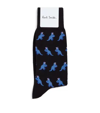 Paul Smith Dinosaur Socks In Black