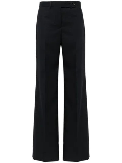 Paul Smith Flared Cotton Trousers In Very Dark Navy