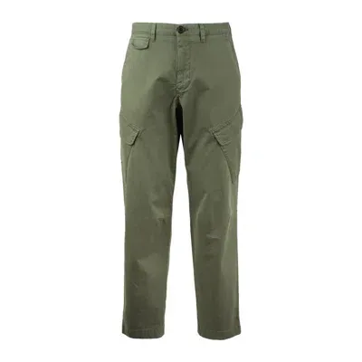 Paul Smith Green Washed Stretch Cotton Twill Cargo Pants In Grey Fabric