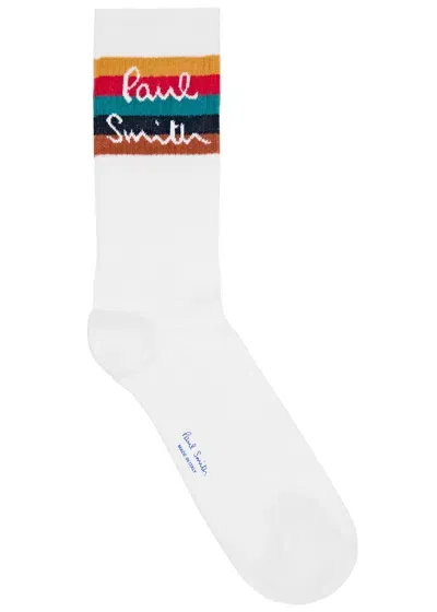 Paul Smith Guernsey Cotton-blend Socks In White