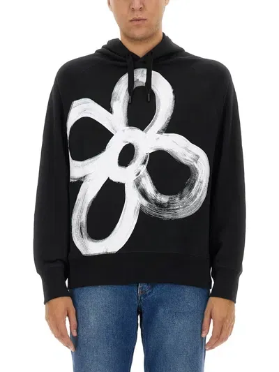 Paul Smith Happy Flower Sweatshirt  In Black