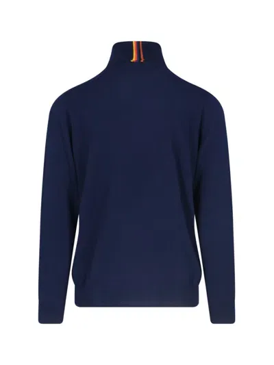 Paul Smith High Neck Sweater In Blue