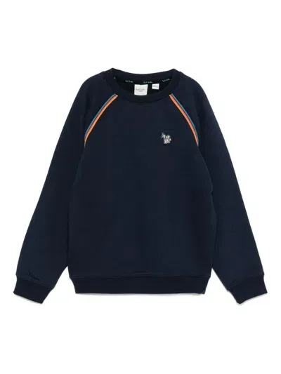 Paul Smith Junior Kids' Artist Stripe Crew-neck Sweatshirt In Blue