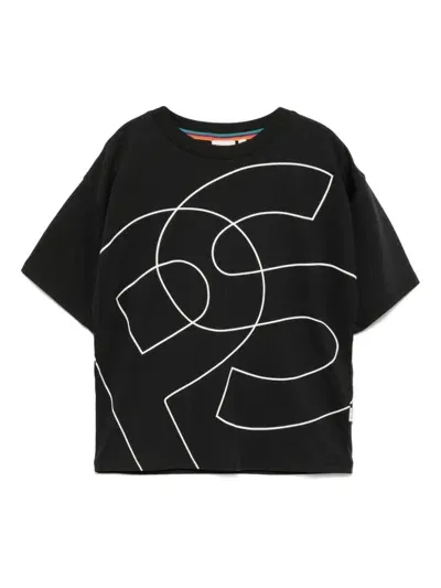 Paul Smith Junior Kids' Graphic Print T-shirt In Black