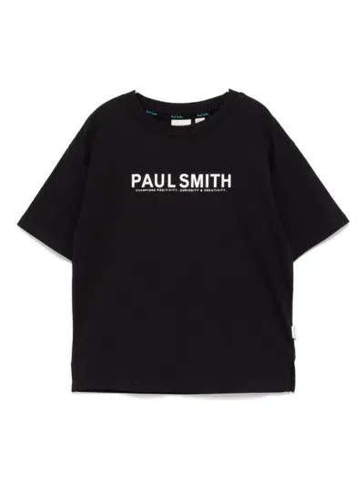 Paul Smith Junior Kids' Printed T-shirt In Black