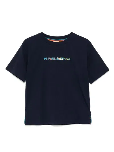 Paul Smith Junior Kids' Printed T-shirt In Blue