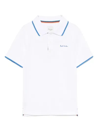 Paul Smith Junior Kids' Signature Polo Shirt In White