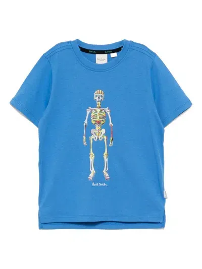 Paul Smith Junior Kids' Skull-printed T-shirt In Blue