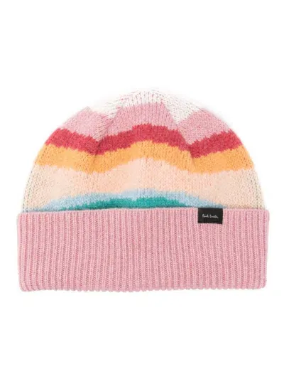 Paul Smith Knit Swirl Beanie In Multicolour