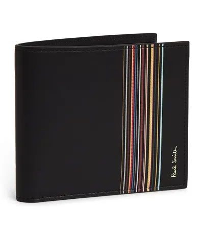 Paul Smith Leather Stripe Wallet In Black