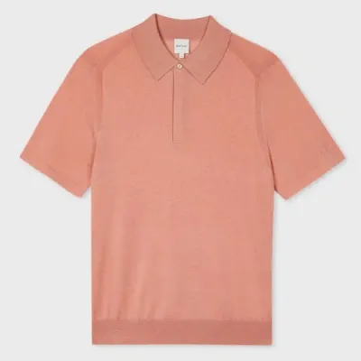 Paul Smith Light Pink Merino Wool Polo Shirt