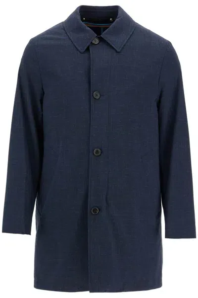 Paul Smith Lightweight Mac Jacket With Removable Vest In Blue