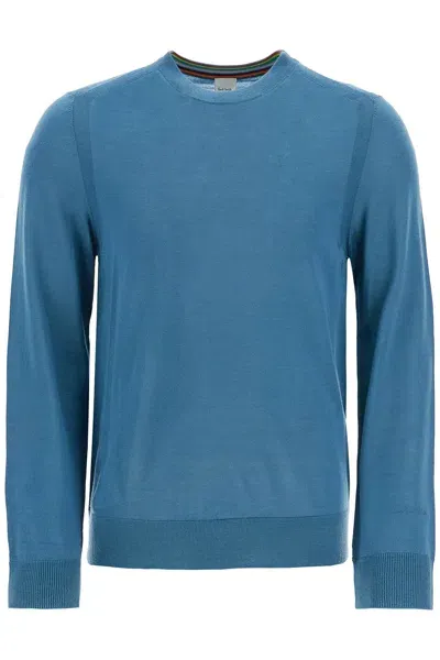 Paul Smith Lightweight Merino Wool Jersey Shirt In Blue