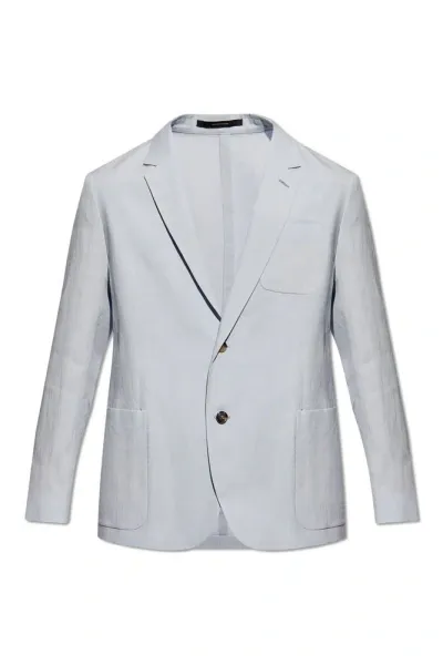 Paul Smith Linen Blazer In Light Blue