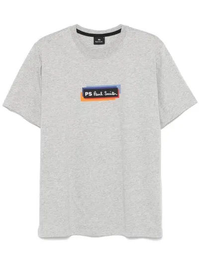 Paul Smith Kids'  Logo Cotton T-shirt In Gray