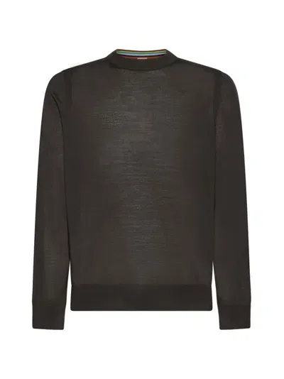 Paul Smith Logo Embroidered Knitted Jumper In Green