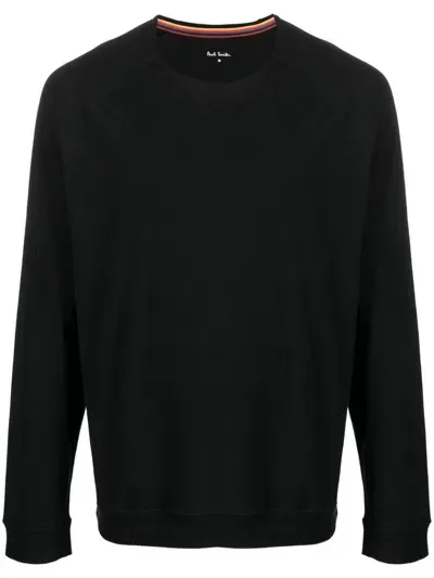 Paul Smith Logo-patch Cotton Sweatshirt In Black