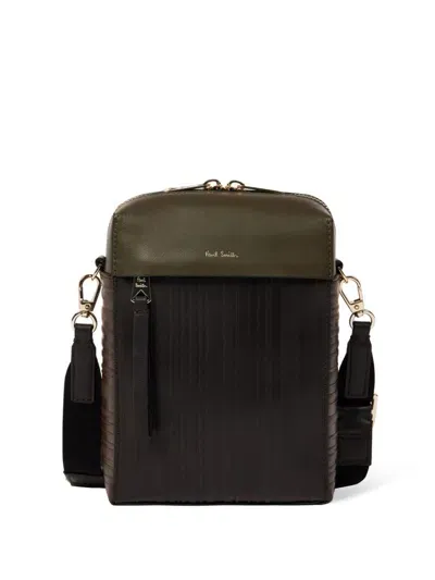 Paul Smith Logo-stamp Pleated Messenger Bag In Green