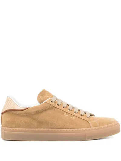 Paul Smith Logo-stamp Suede Sneakers In White