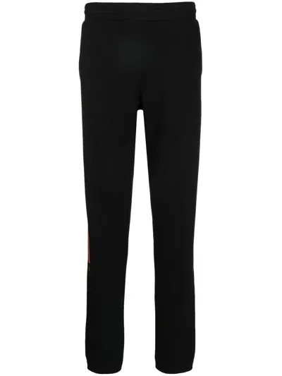 Paul Smith Logo-stripe Tapered Joggers In Black