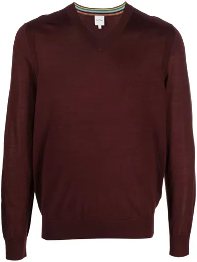 Paul Smith Long-sleeve Wool Jumper In Red