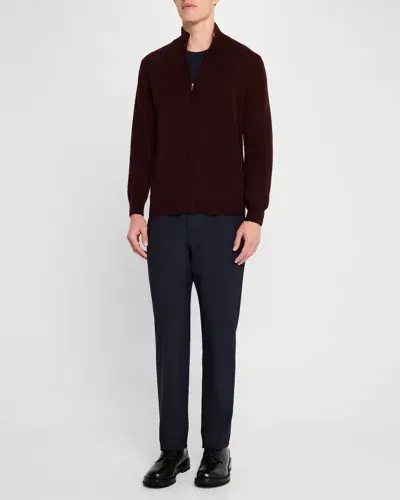 Paul Smith Men's Cashmere Full-zip Sweater In Violet