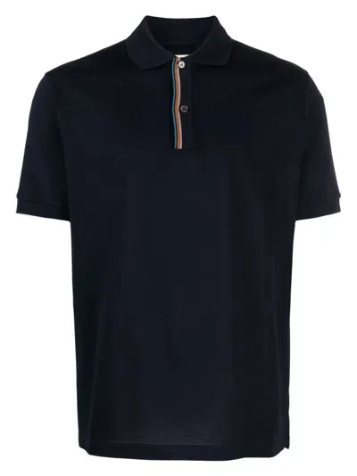 Paul Smith Men's Signature Stripe Cotton Polo Shirt In Blue