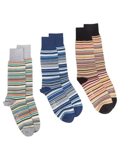 Paul Smith Men Sock 3 Pack Signtr In Multicolour