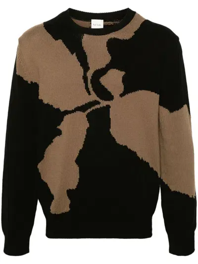 Paul Smith Intarsia-knit Cotton Jumper In Black