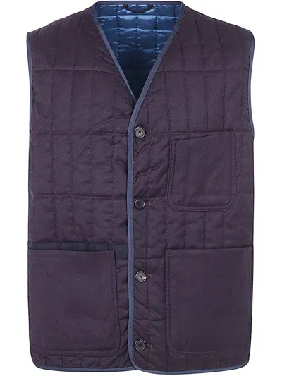 Paul Smith Mens Quilted Vest Clothing In Pink & Purple