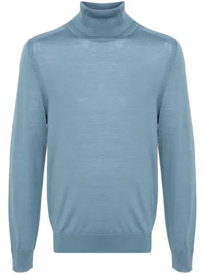 Paul Smith Mens Sweater Roll Neck In Turquoise