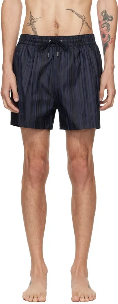 Paul Smith Navy Stripe Swim Shorts In 47 Blues