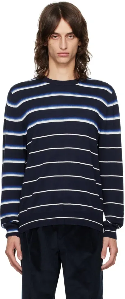 Paul Smith Striped Sweater In Blue