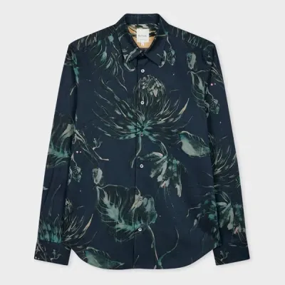 Paul Smith Navy 'thistleberry' Slim-fit Shirt Blue