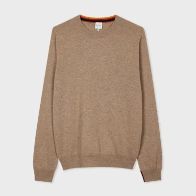 Paul Smith Oatmeal Cashmere Crew Neck Sweater White