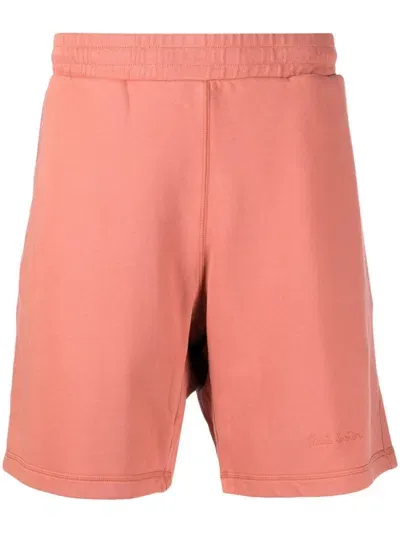 Paul Smith Organic-cotton Track Shorts In Pink