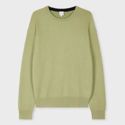 Paul Smith Pale Green Merino Wool Ribbed Sweater