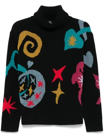 Paul Smith Patterned-intarsia Sweater In Black