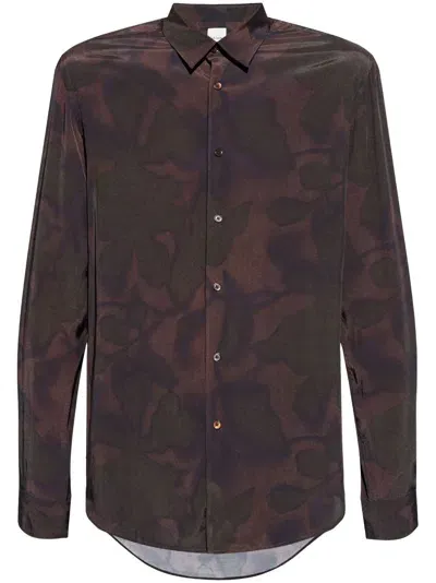 Paul Smith Patterned Shirt In Taupe