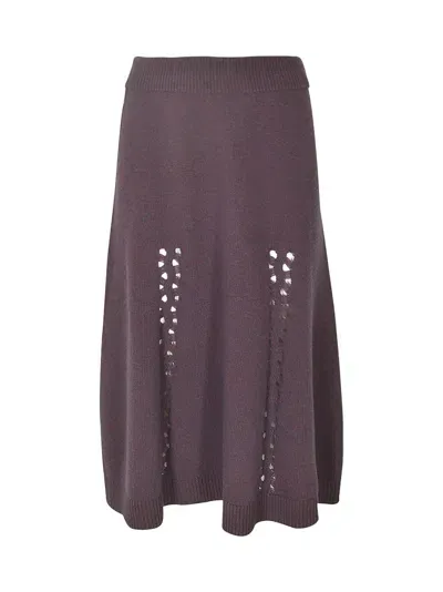 Paul Smith Perforated Knit Skirt In Purple