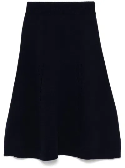 Paul Smith Pointelle-detail Midi Skirt In Blue