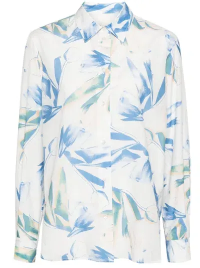 Paul Smith Tulip-print Shirt In Blue