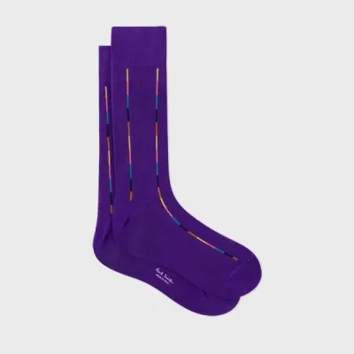 Paul Smith Purple Thin 'artist Stripe' Socks